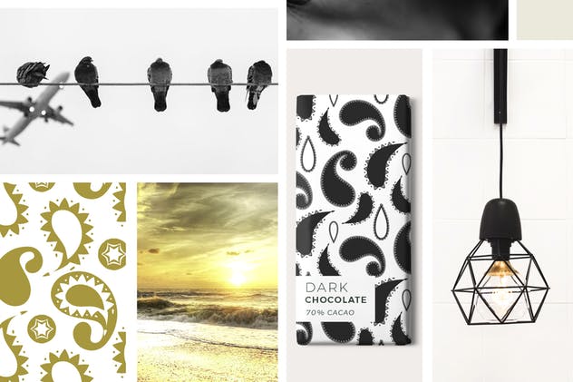 现代佩斯利涡纹旋花呢无缝图案纹理 Modern Paisley Seamless Patterns插图(4)