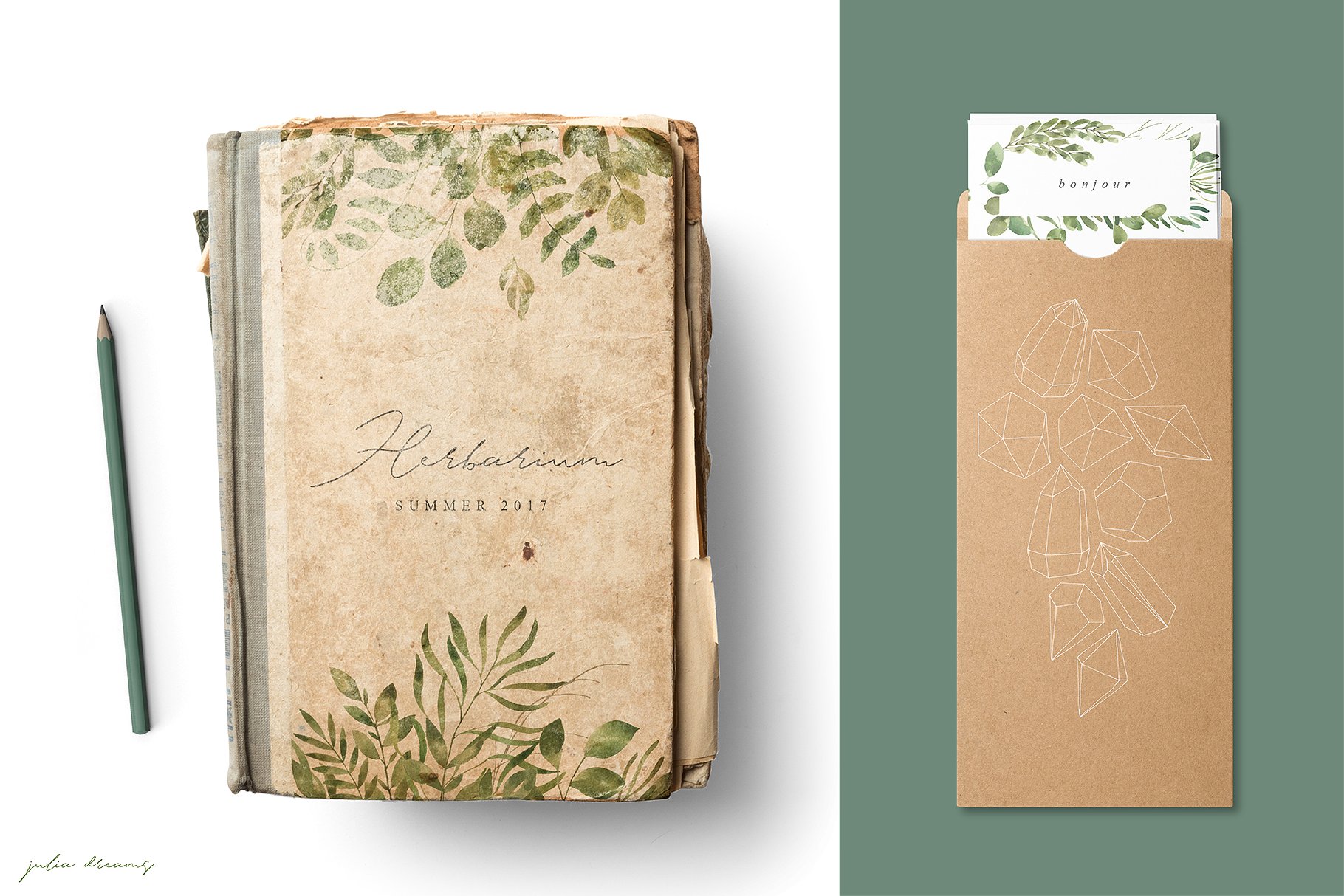 水彩树叶元素、相框、纹理素材包 Leafy Leaf Collection插图(2)