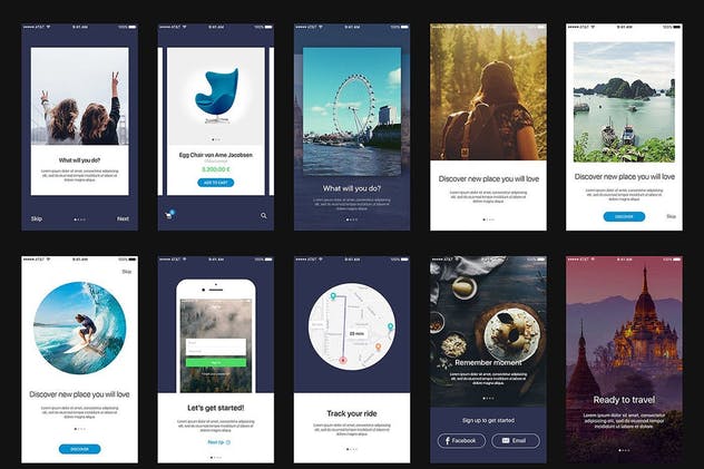 现代设计风格多用途APP应用UI套件 Mountify Mobile UI Kit – Sketch Version插图(3)