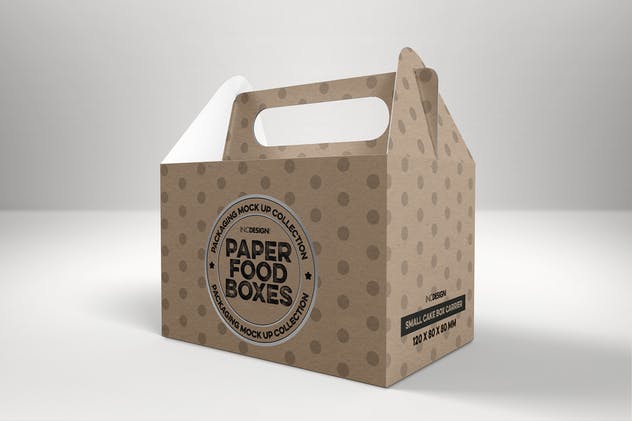 小蛋糕/糕点包装盒子样机 Small Cake Box Carrier Packaging Mockup插图(6)