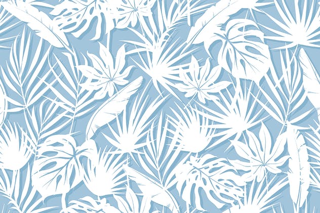 单色花卉无缝图案/背景素材 Unicolorous Seamless Floral Patterns / Backgrounds插图(4)