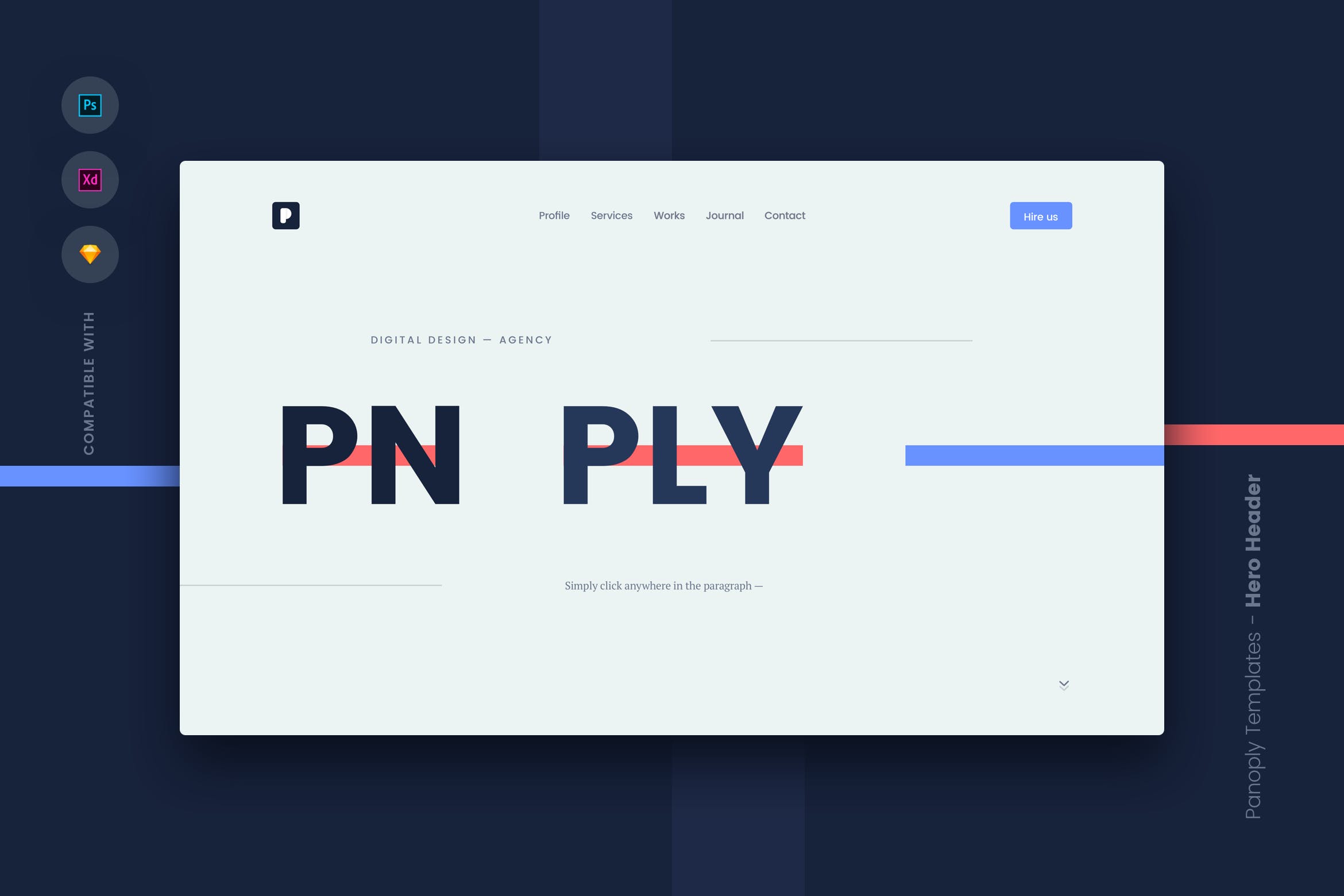 网站巨无霸Header设计UI模板v2 Web Templates UI Kit – Hero Header 2插图