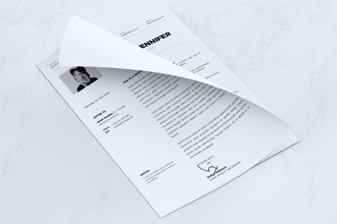 低调简约个人应聘电子简历设计模板v13 Minimalist CV Resume Vol. 13插图(5)