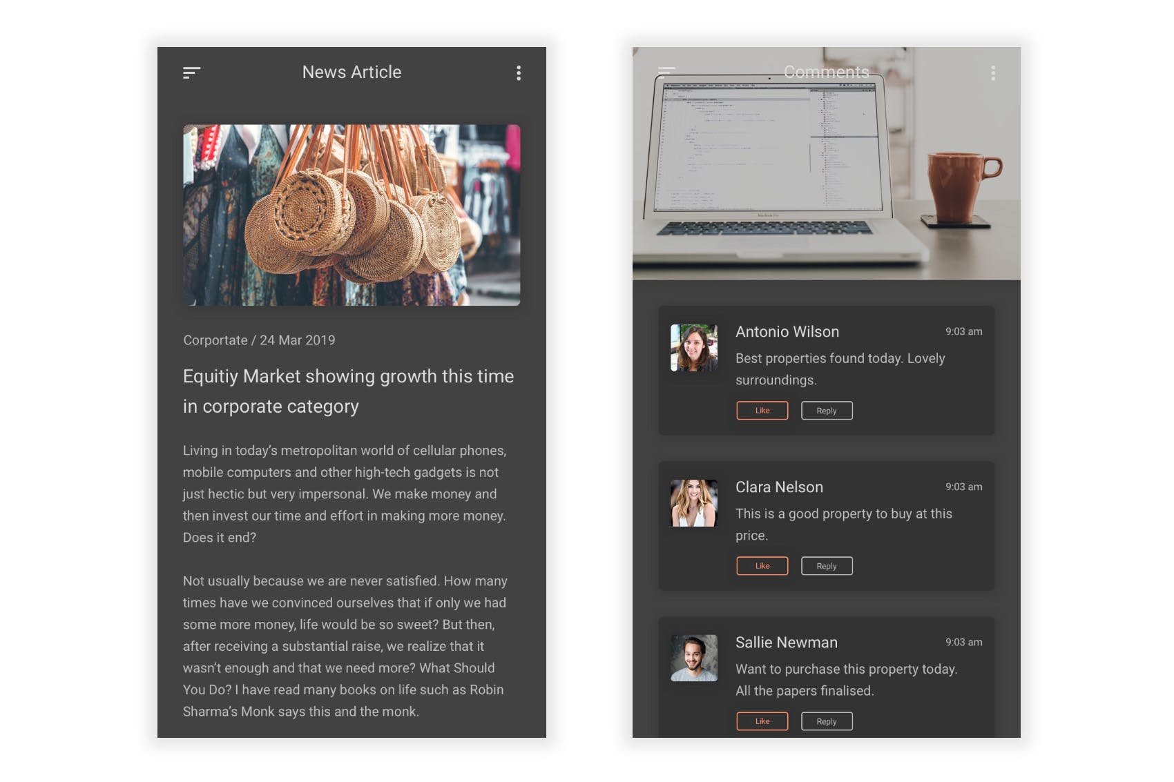 新闻资讯类APP应用UI设计套件PSD模板 Sandesh – News & Events Photoshop UI Kit插图(7)