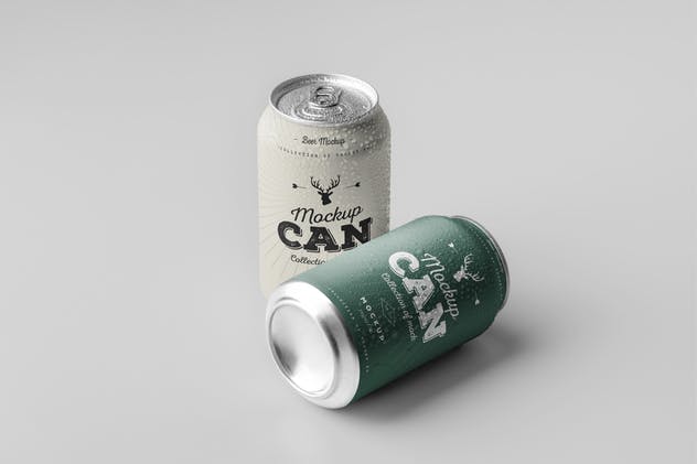 啤酒易拉罐包装设计样机模板6 Can Mock-up 6插图(6)