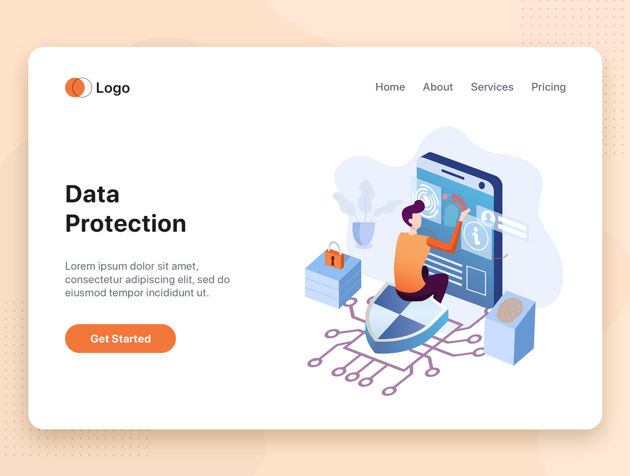 素材库下午茶：生活&工作场景着陆页网站设计矢量插画素材插图(7)