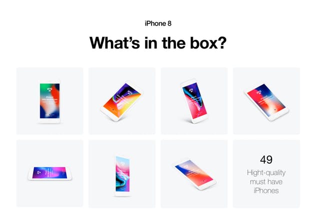 APP UI设计展示iPhone 8样机模板 HERO Phone 8 Mockups插图(6)