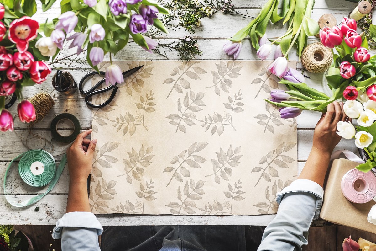 多彩叶子水彩元素插画合集插图(6)