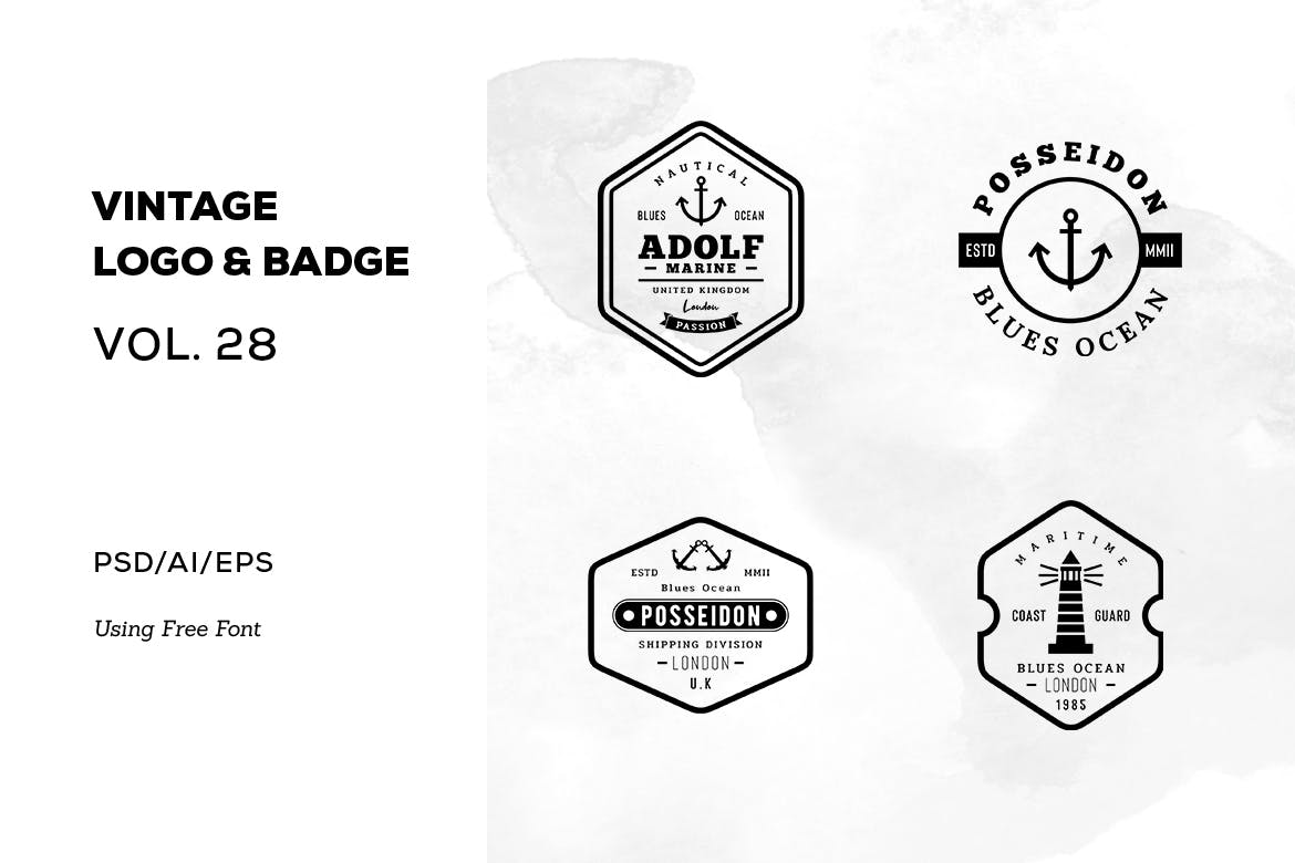 欧美复古设计风格品牌素材库精选LOGO商标模板v28 Vintage Logo & Badge Vol. 28插图