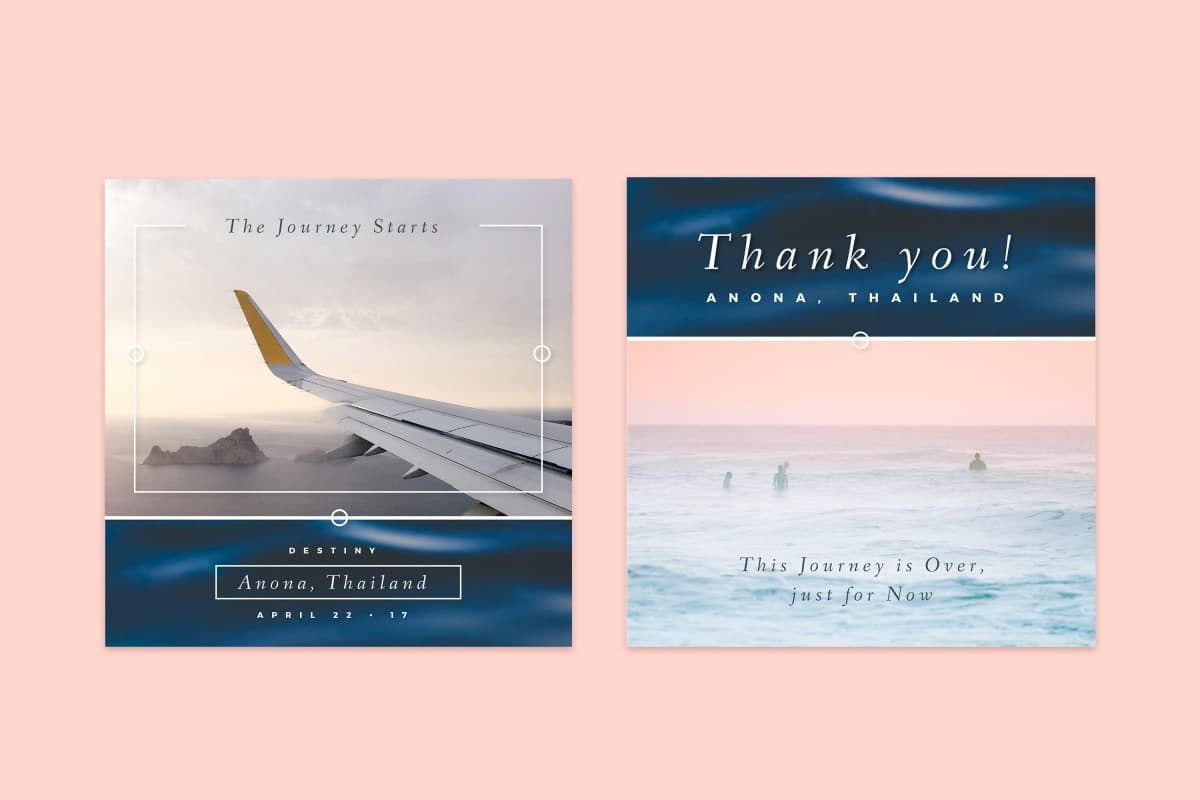 “生活就是旅行” Instagram 主页模板 Life’s a journey, Free Template for Instagram插图(5)