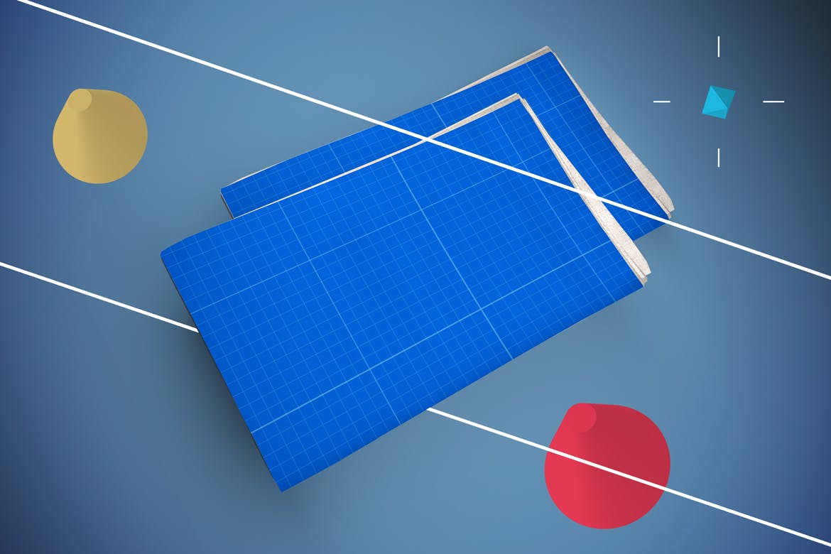 报纸版式设计效果图样机素材库精选模板 Abstract Newspaper MockUp插图(12)