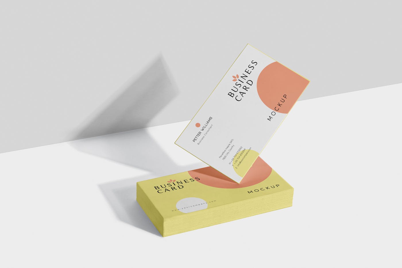 创意企业名片设计阴影效果图素材库精选 Business Card Mock-Ups插图(2)