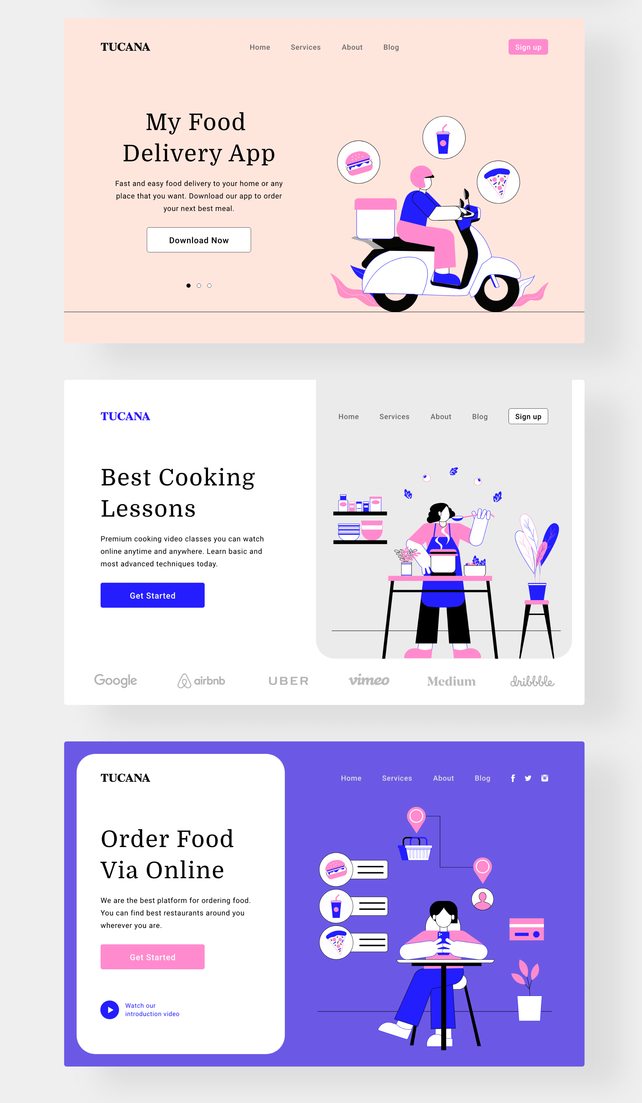 素材库下午茶：现代和时尚的插画包+UI模板套装插图(8)