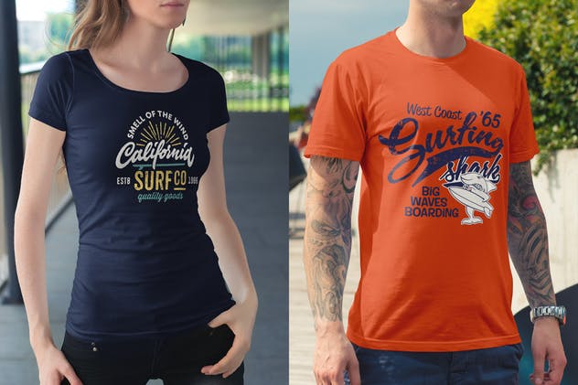 潮流时尚T恤都市版服装样机 T-Shirt Mockup / Urban Edition插图(1)