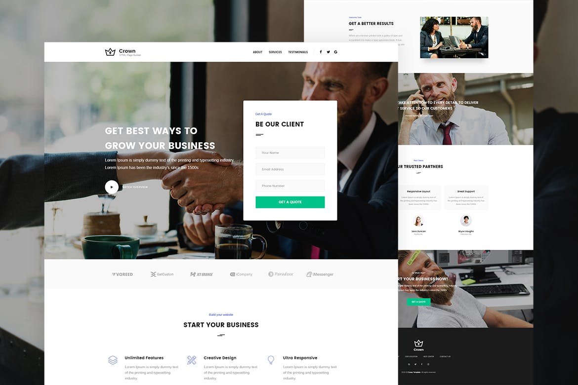 多用途网站设计模板UI套件大合集 Crown | Multi-Purpose PSD Template插图(2)