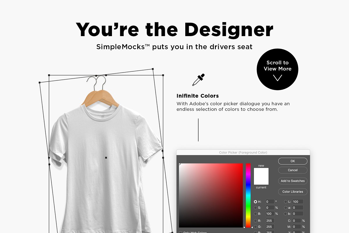 女式潮流休闲印花T恤样机插图(2)