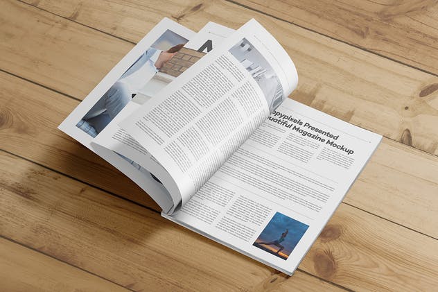 杂志版式设计样机PSD模板 Magazine Mockups PSD插图(3)