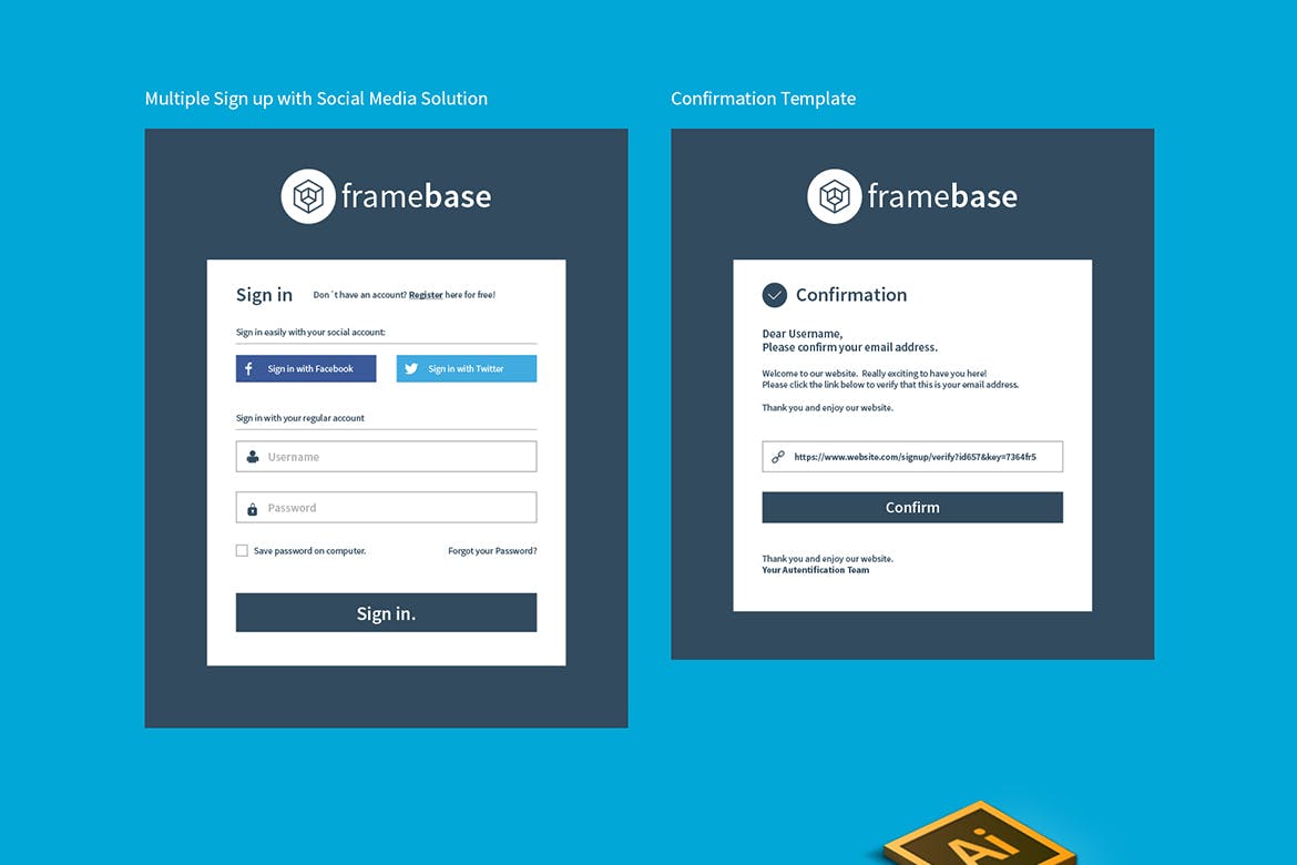 网站登录和注册表单设计AI&PSD模板 Bootstrap Login & Registration Form插图(6)