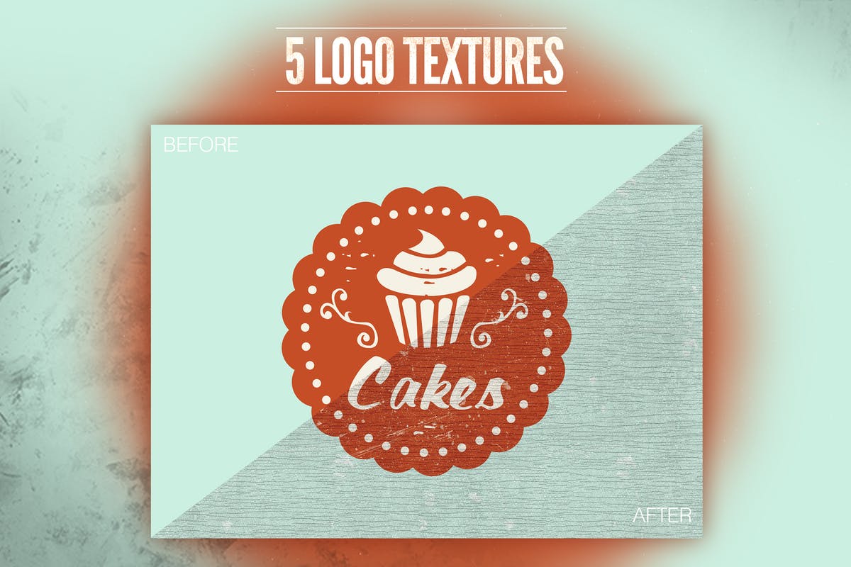 5款复古怀旧徽标Logo纹理素材 Vintage Old Logo Texture插图