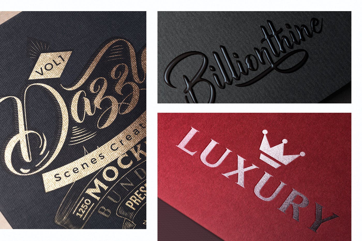 逼真Logo商标印刷效果图样机模板 Photorealistic Paper Logo Mockups插图(1)