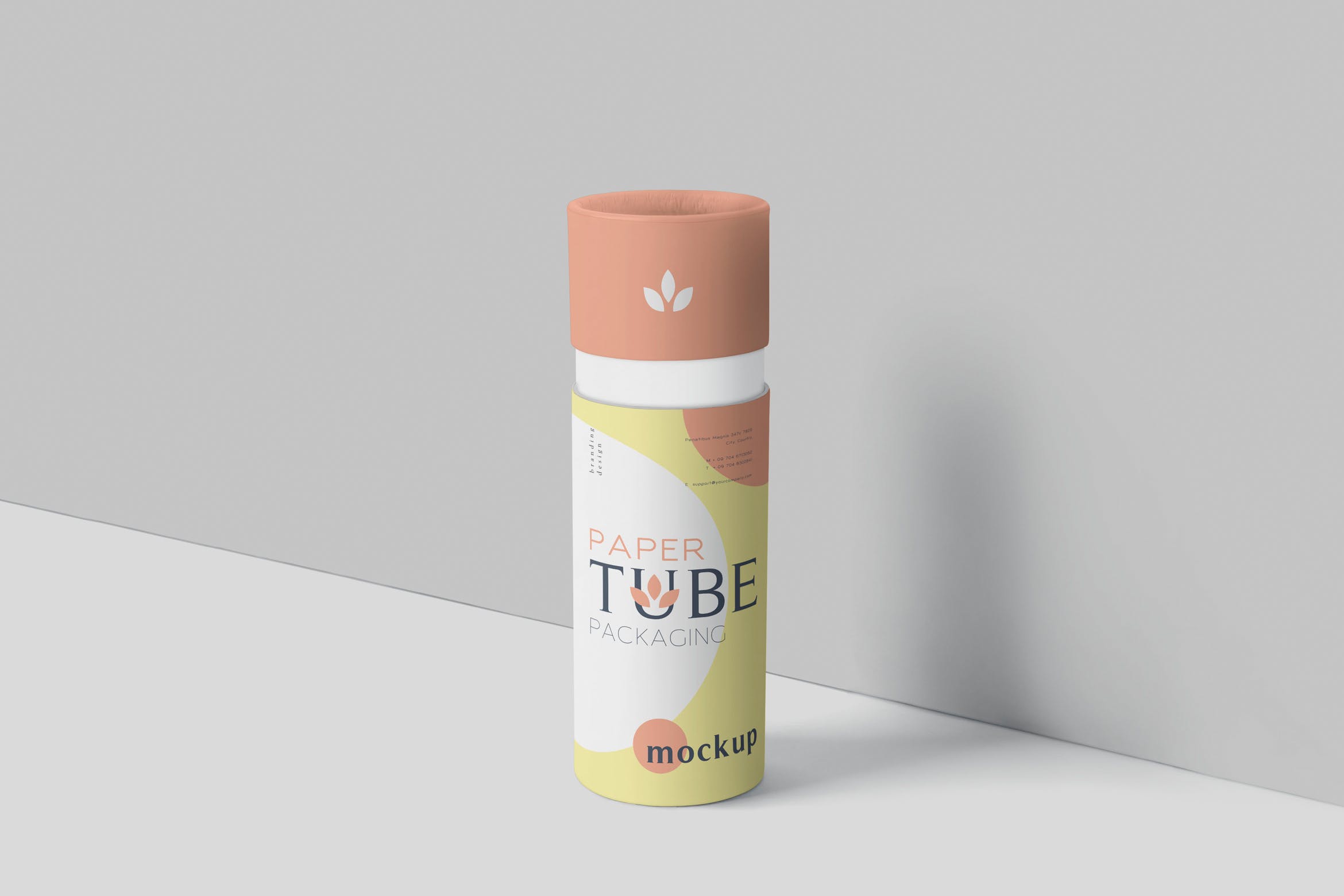 纸管包装外观设计效果图素材库精选模板 Paper Tube Packaging Mockup Set – Slim插图