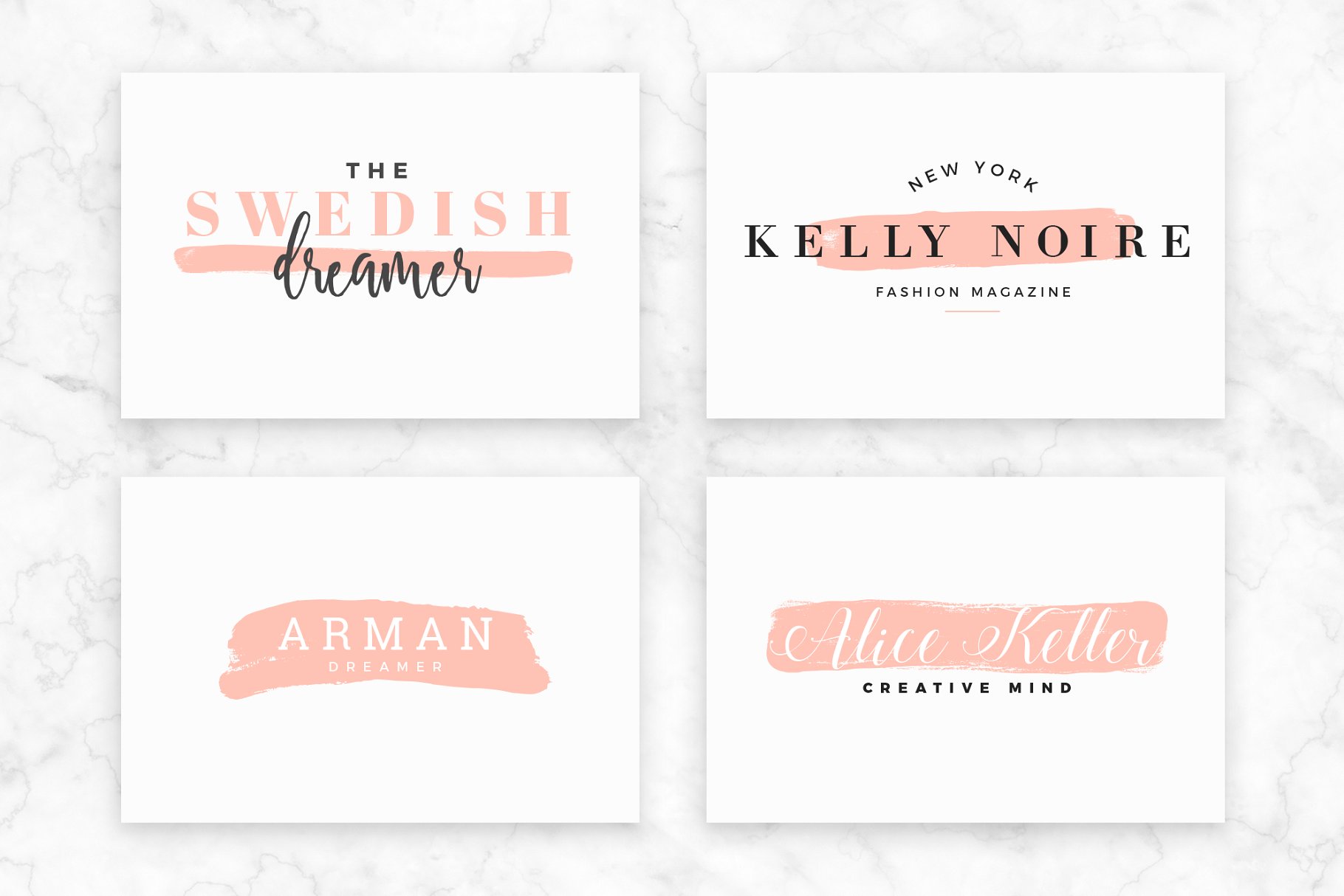 轻奢女性品牌Logo模板合集 Feminine Logo Pack插图(11)