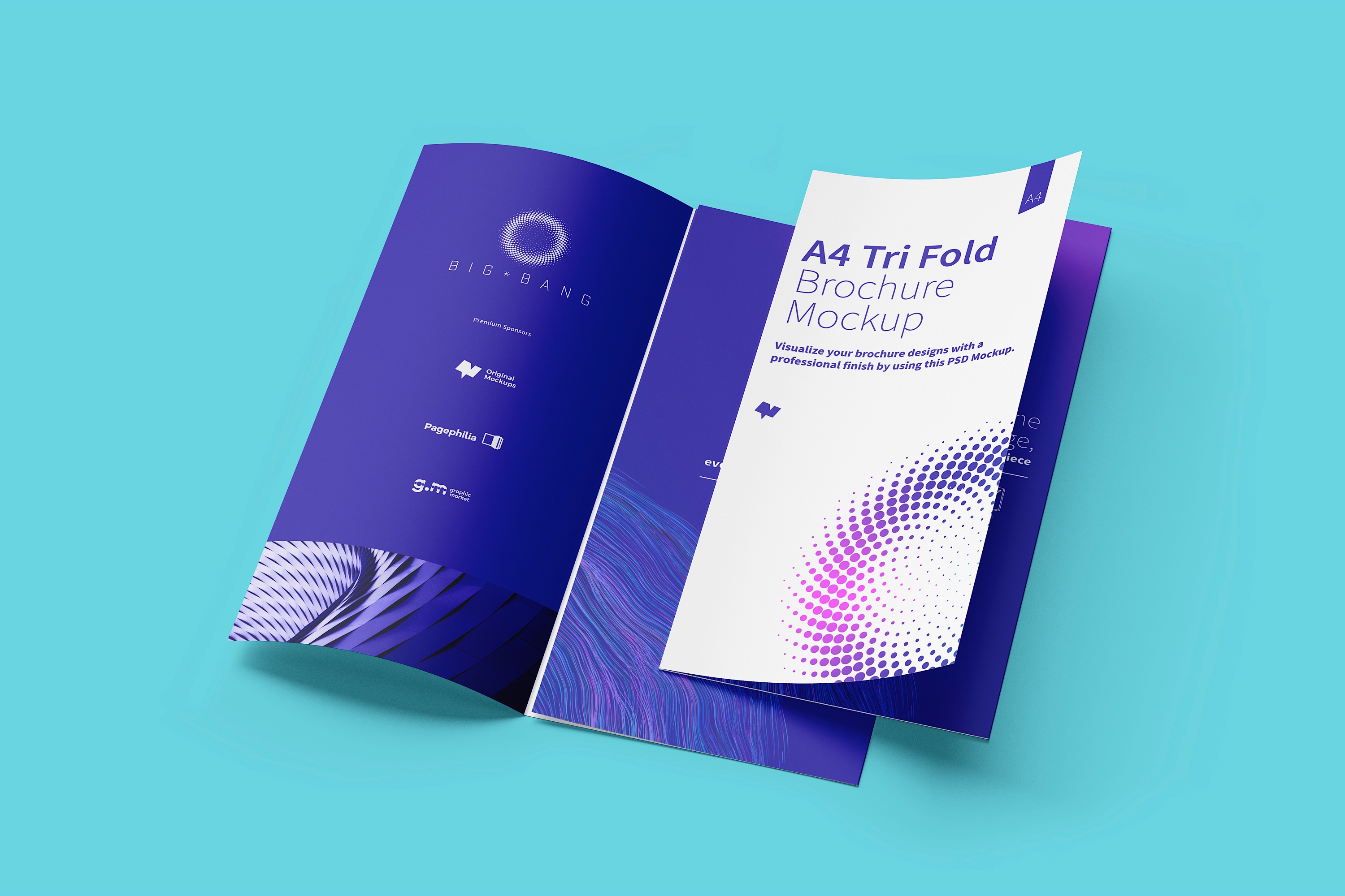 A4三折页设计传单设计印刷效果图样机06 A4 Trifold Brochure Mockup 06插图(4)