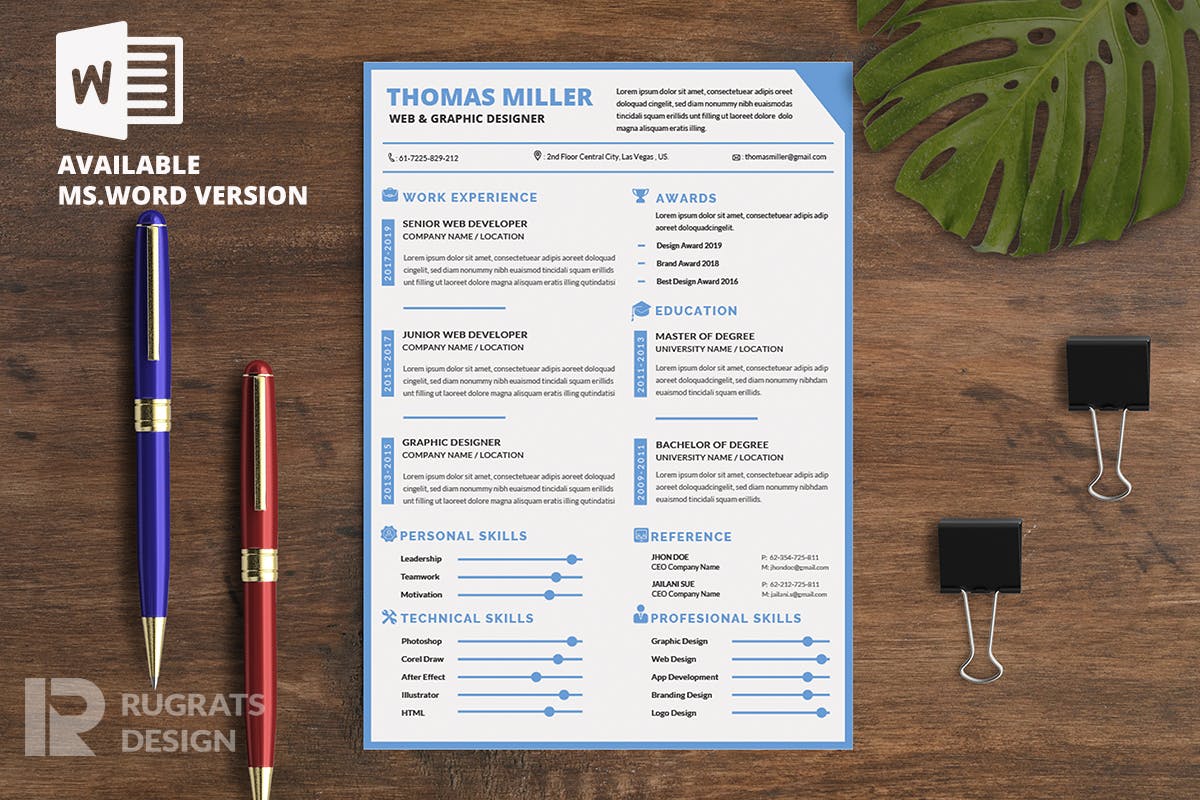经典极简设计风格应聘简历设计模板 Minimalist CV Resume R8插图