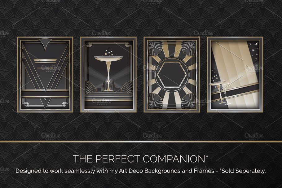 有序规则图案艺术背景纹理 Art Deco Seamless Patterns插图(4)