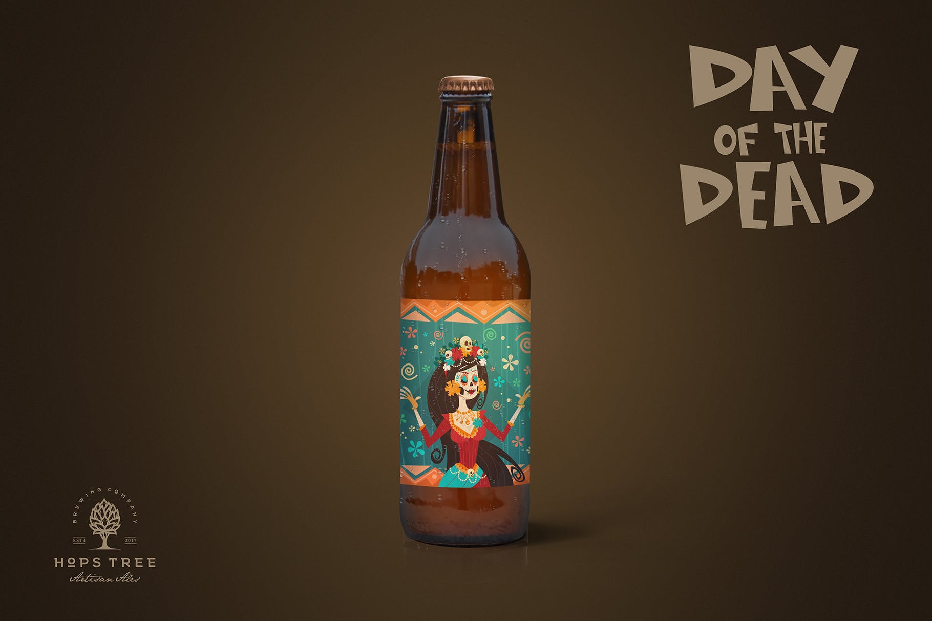 50cl小支装啤酒酒瓶外观设计预览素材库精选 Standing Clean 50cl Beer Mockup插图(2)