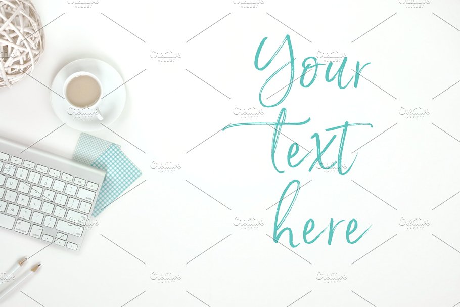 蓝色主点缀办公场景样机模板 Blue stock photo bundle插图(8)