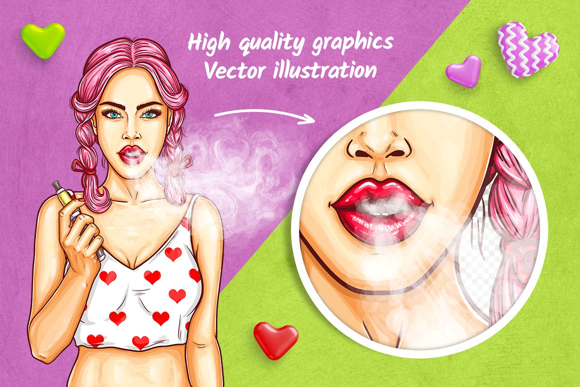 美式时尚女性产品包装插画插图 [Ai]插图(1)