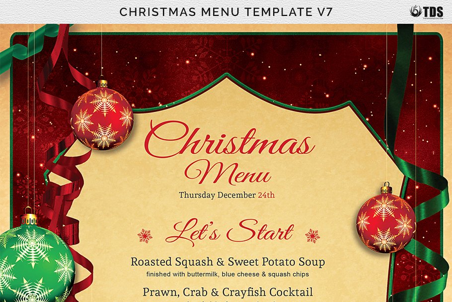 圣诞聚餐菜单PSD模板v7 Christmas Menu PSD V7插图(7)