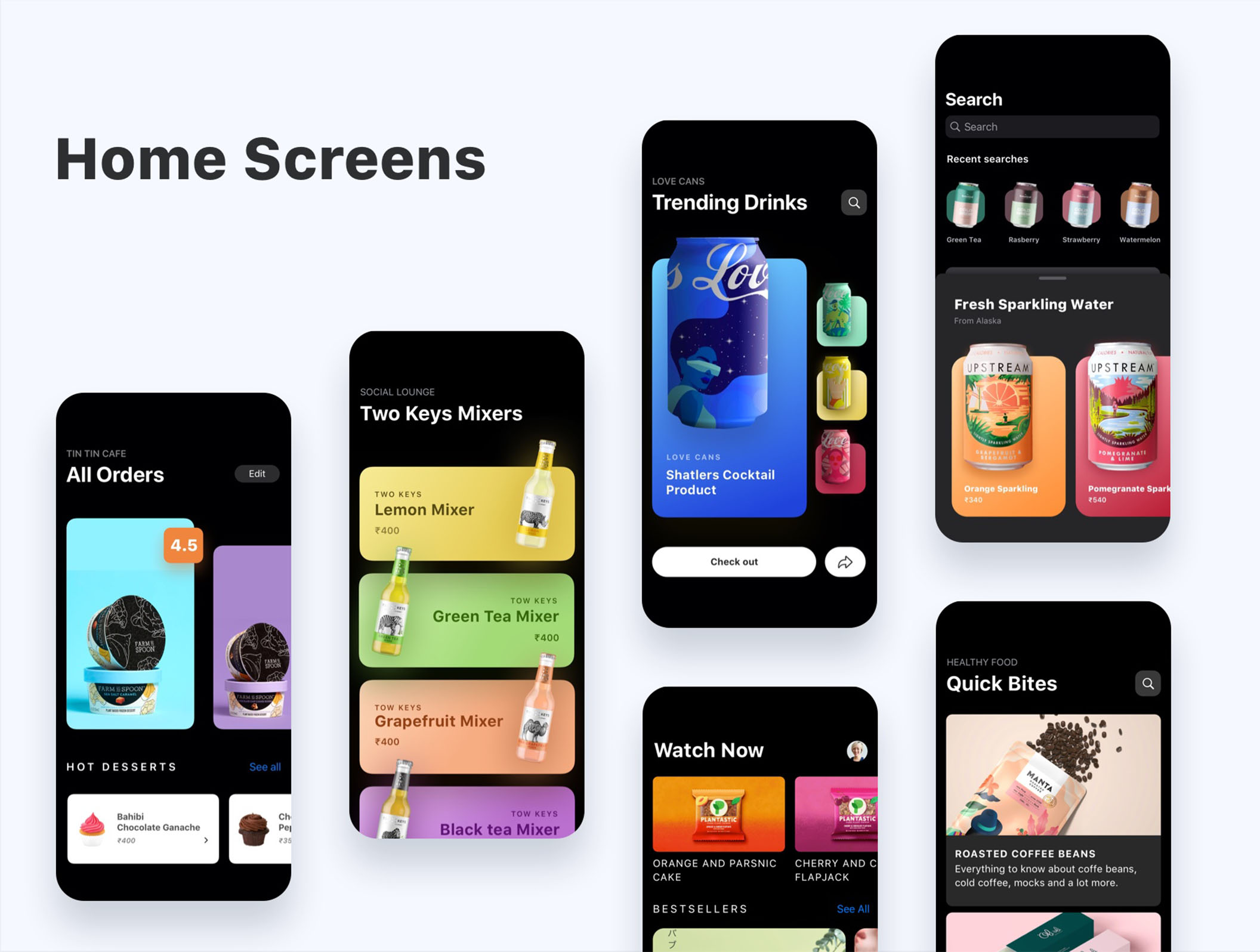 素材库下午茶:新鲜食品订购应用程序APP UI设计SKETCH模板插图(5)