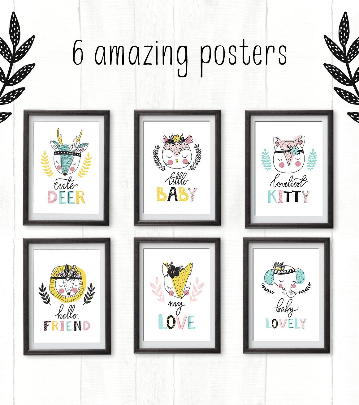 充满童趣的手绘动物字母素材打包下载[png,eps]插图(4)