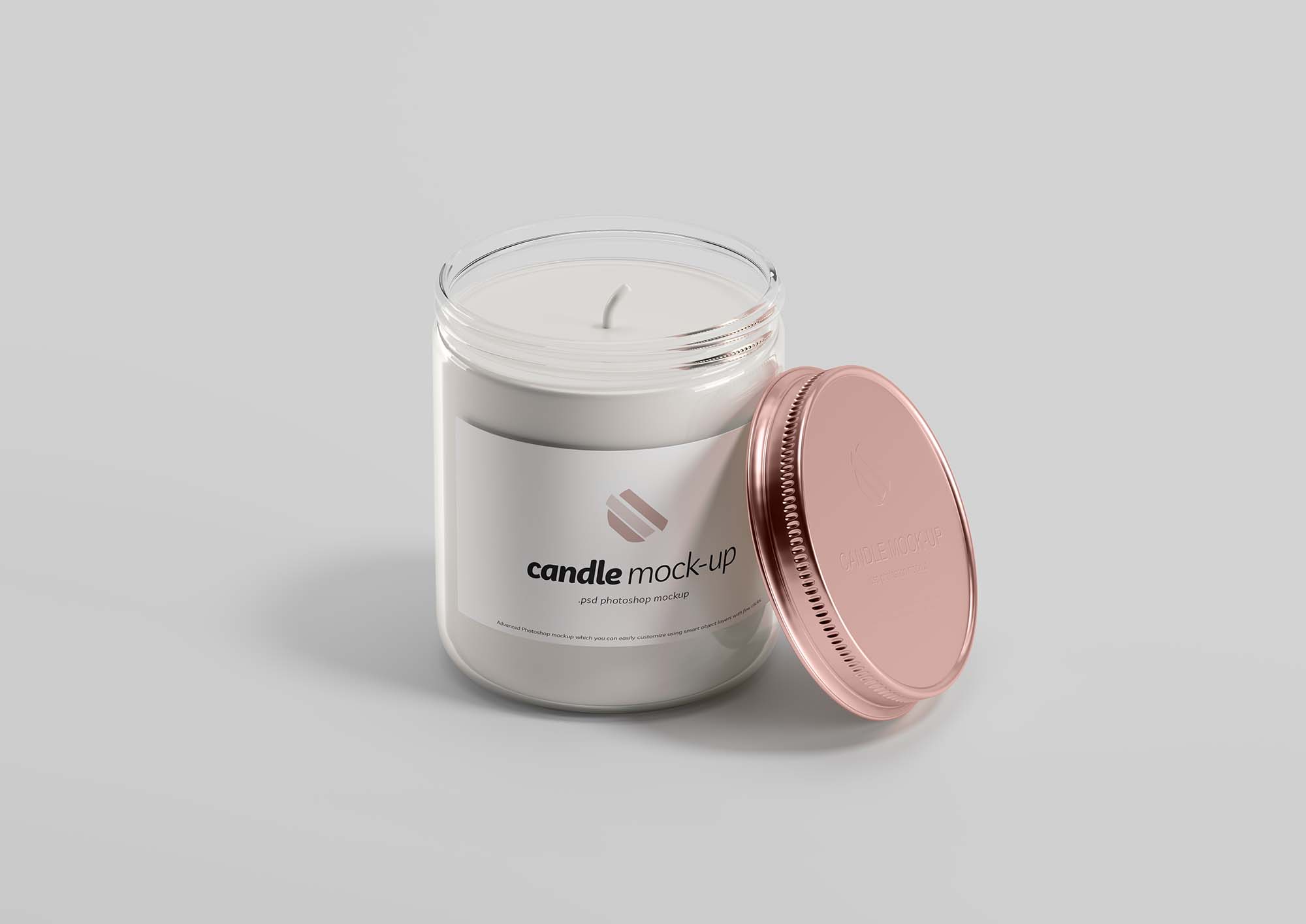 蜡烛罐包装外观设计素材库精选模板 Branded Candle Mockup插图