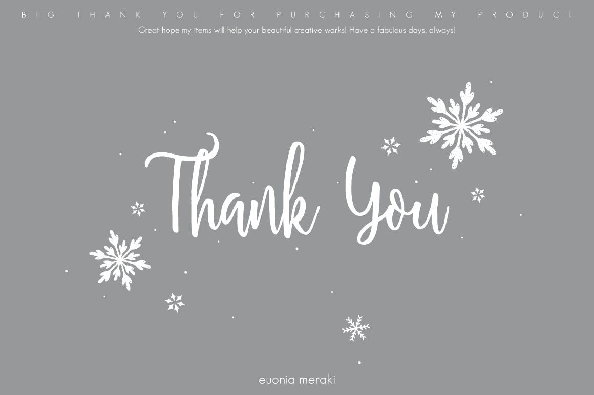 雪花之吻冬季主题手绘图案背景素材 UPDATED+ Snowflakes Winter Kisses插图(12)