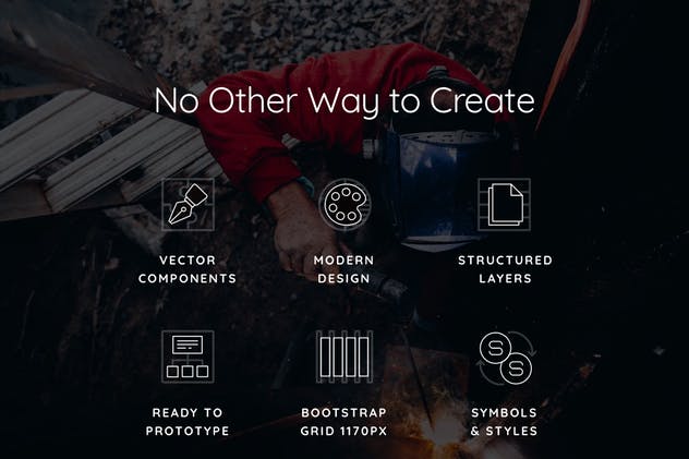 着陆页卡片式模板UI套件[Sketch&PS] Singleton 2 for Sketch & PS插图(3)