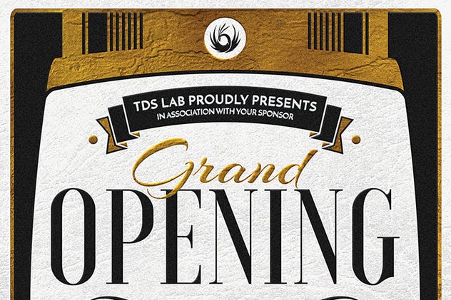 复古风格盛大周年庆典开幕海报传单模板 Grand Opening Flyer Template插图(8)