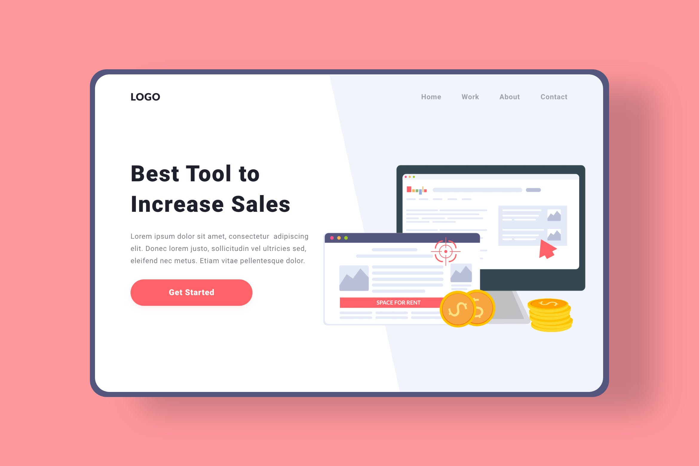 点击付费主题网站矢量插画设计素材 Pay Per Click Advertisement插图