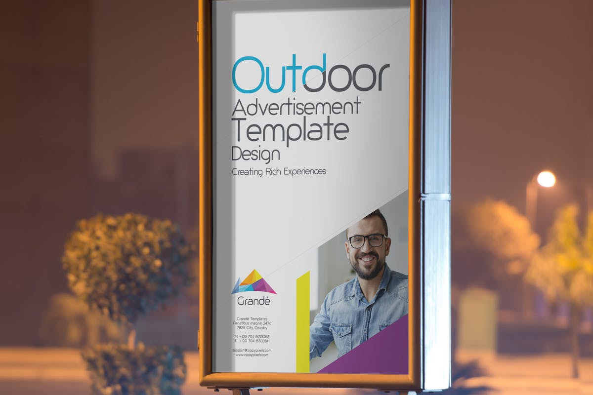 路边广告牌广告海报设计模板 Roadside Billboard Design Template插图