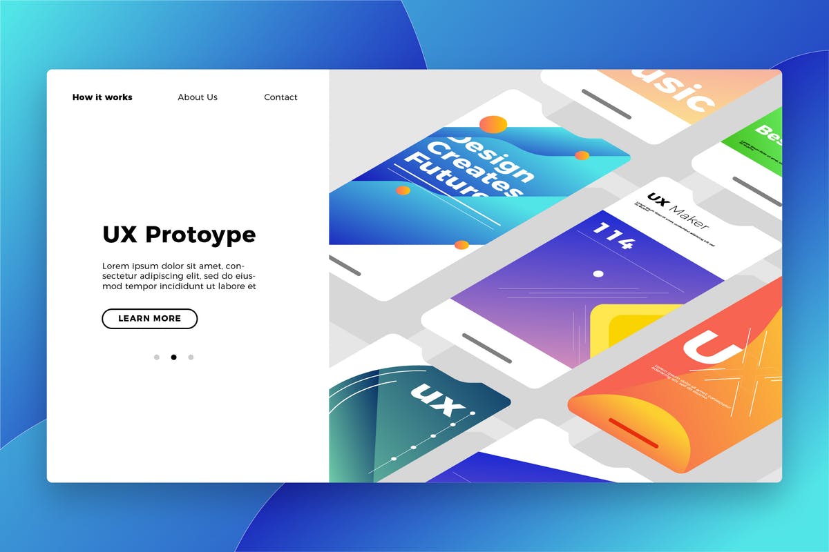 UX原型概念插画网站Banner&着陆页模板 UX Prototype – Banner & Landing Page插图