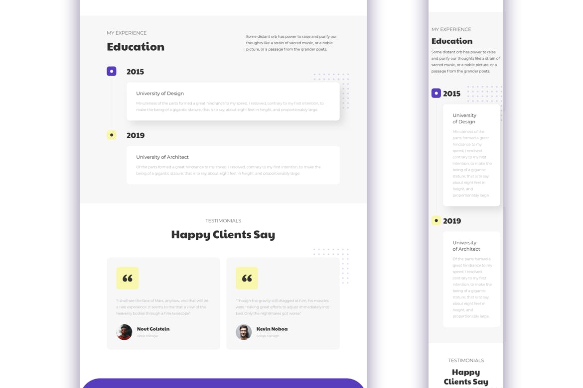 响应式设计风格作品集网站着陆页模板 Portfolio Responsive Landing Page插图(4)