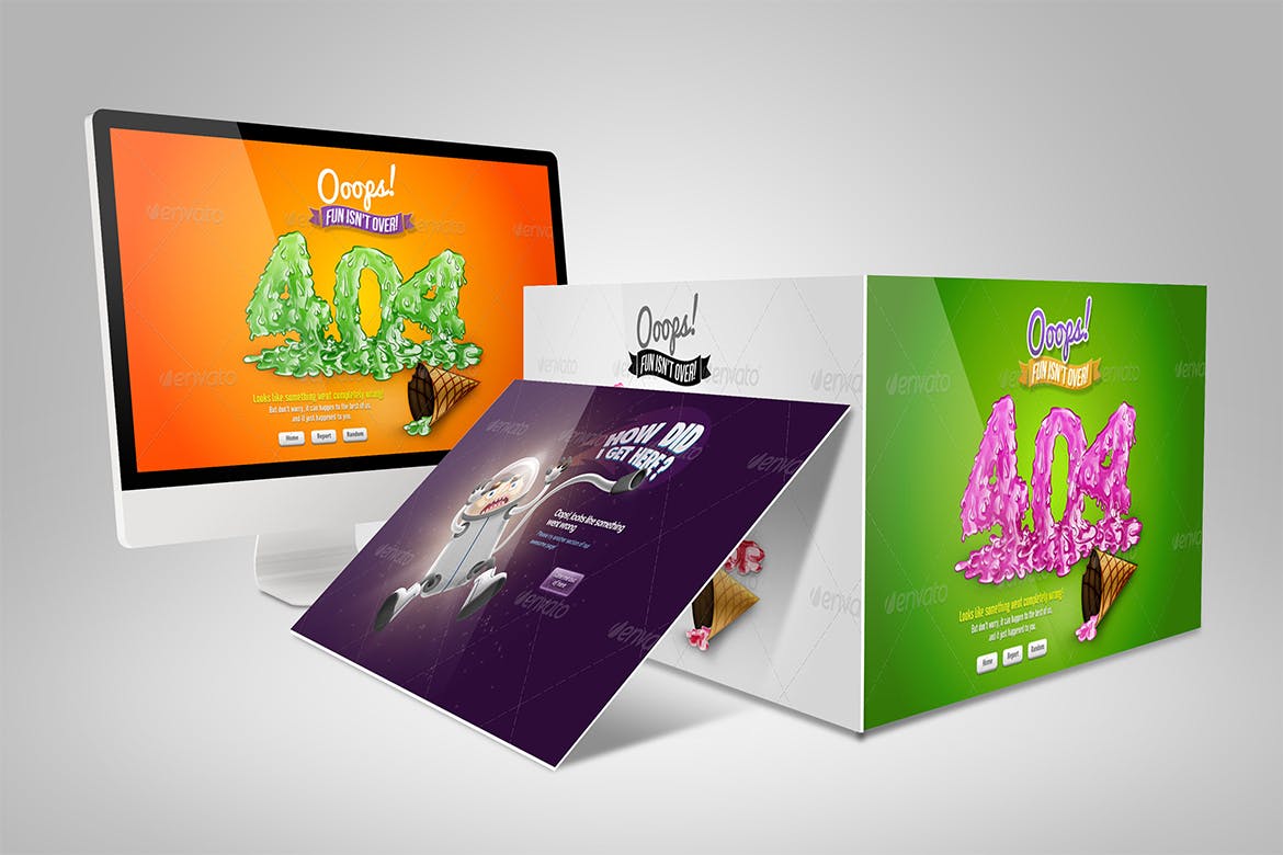 Web设计桌面电脑屏幕演示样机模板 Desktop Mock-Up插图(7)