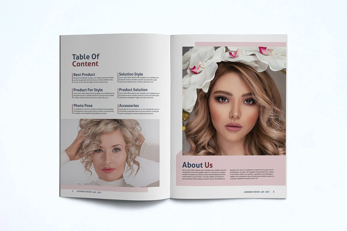 女性时尚服饰产品画册素材库精选Lookbook设计模板 Fashion Lookbook Template插图(3)