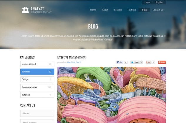 多用途商业网站设计PSD模板 Analyst – Business & Agency PSD Template插图(8)