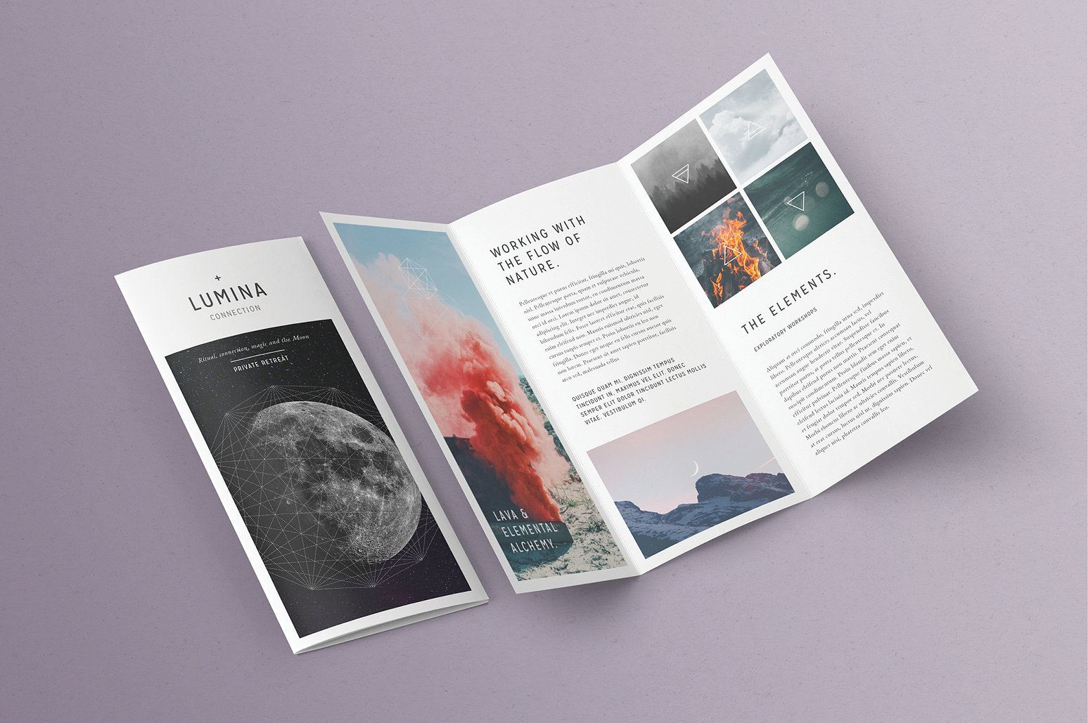 简约现代三折页小册子模板 LUMINA Trifold Brochure插图(3)