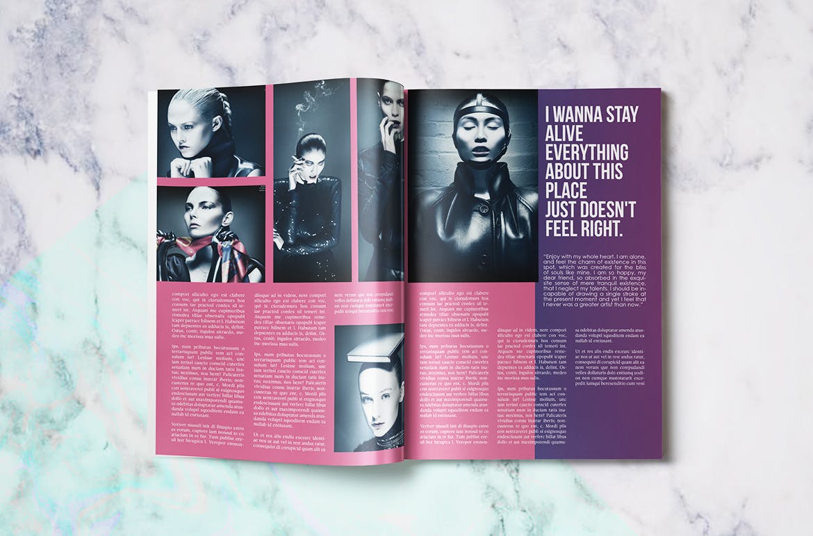 时尚行业主题杂志设计模板 Fashion Magazine插图(4)