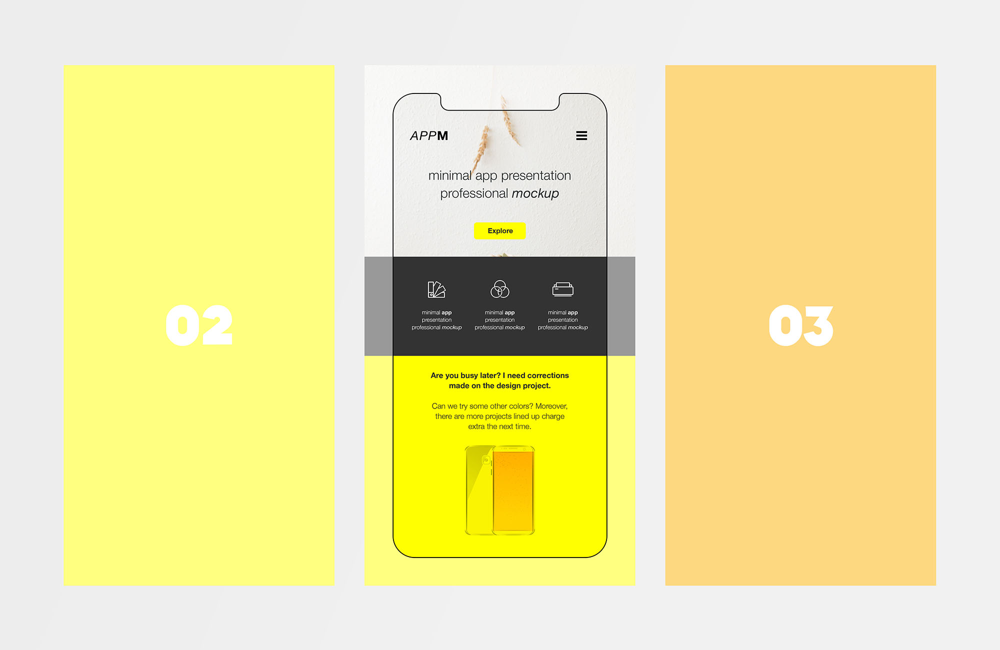 极简主义设计风格APP设计图样机模板 Minimal Flat App Presentation Mockup插图