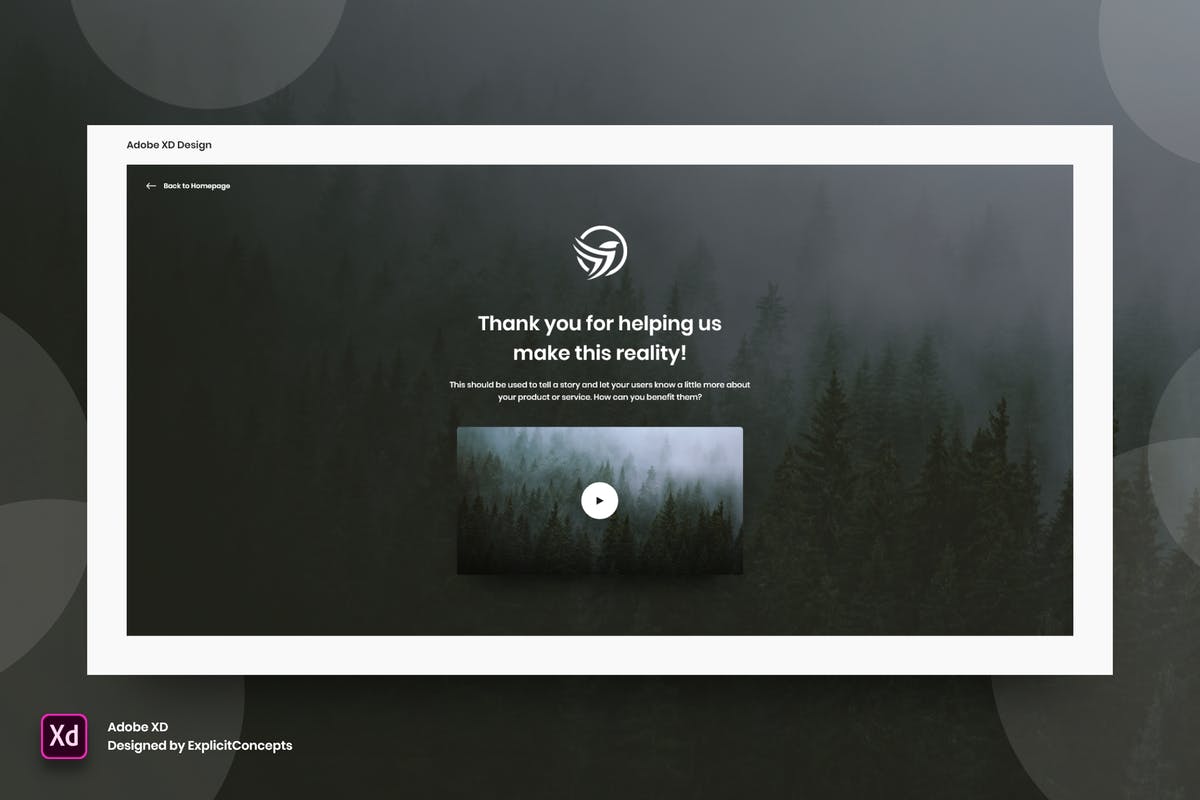 网站感谢页面设计UI模板 Thank you Page – Adobe XD插图
